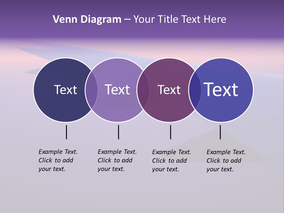 A View Of The Wing Of An Airplane In The Sky PowerPoint Template