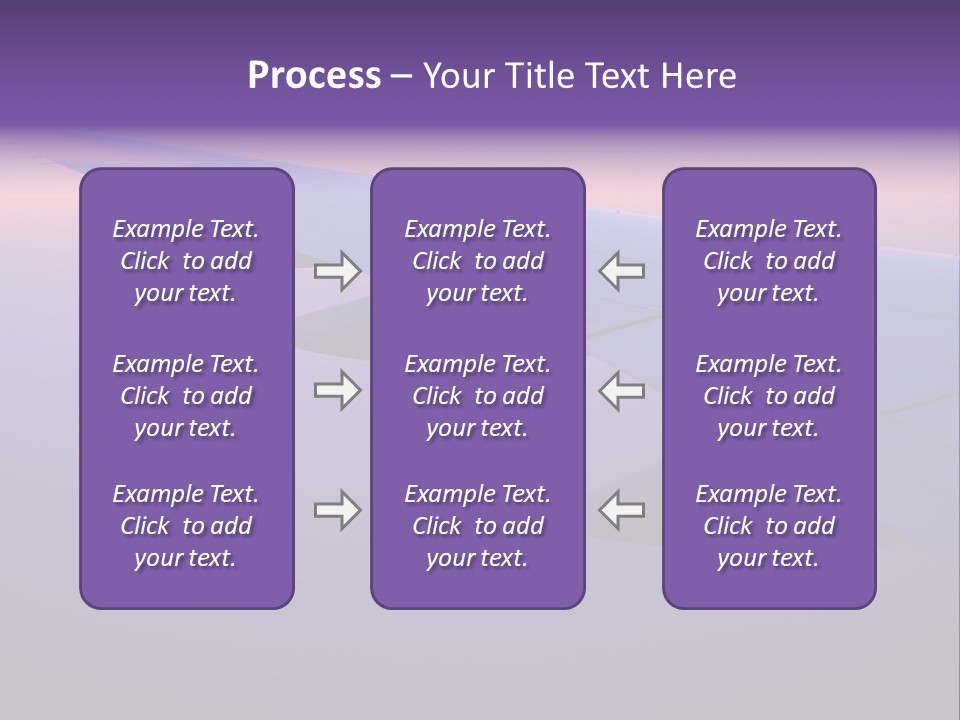 A View Of The Wing Of An Airplane In The Sky PowerPoint Template