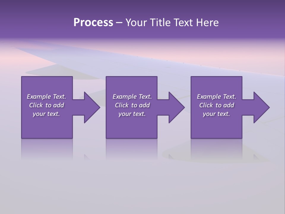 A View Of The Wing Of An Airplane In The Sky PowerPoint Template