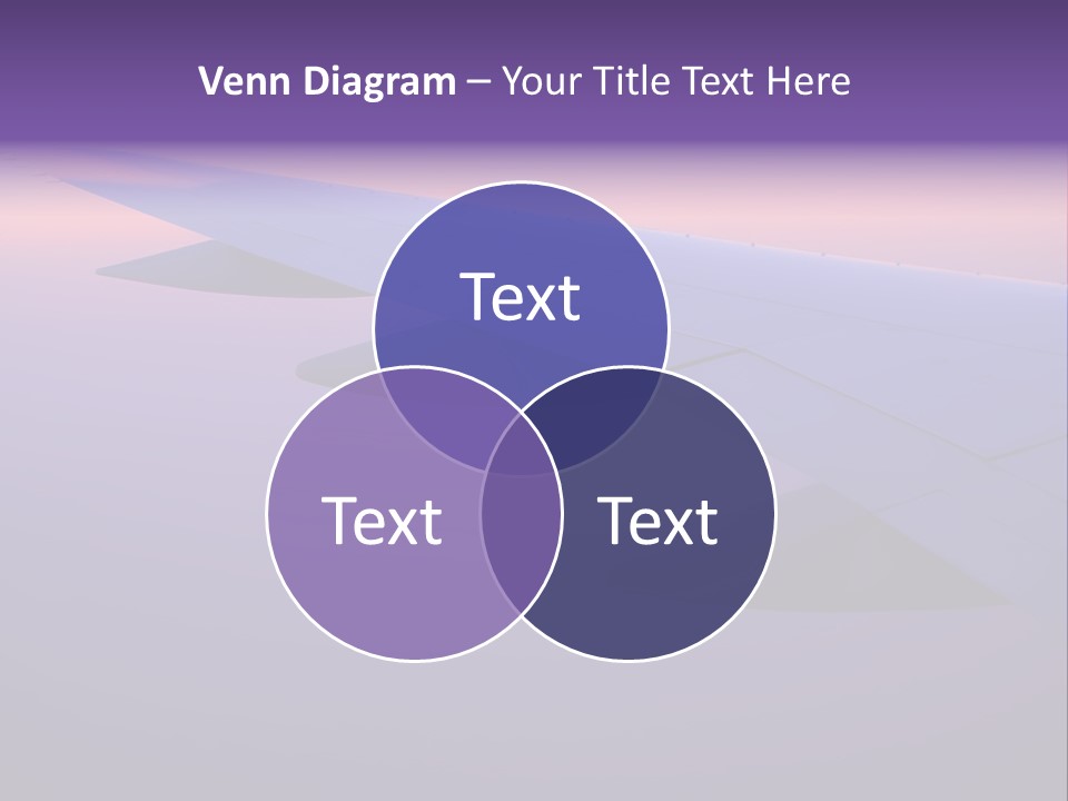 A View Of The Wing Of An Airplane In The Sky PowerPoint Template