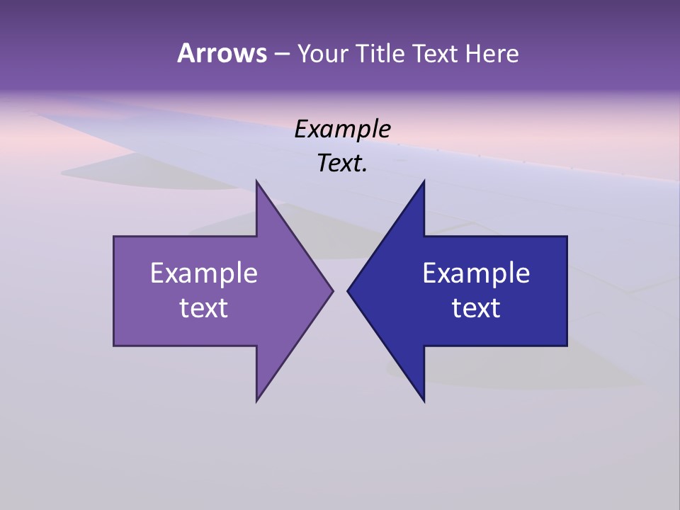 A View Of The Wing Of An Airplane In The Sky PowerPoint Template