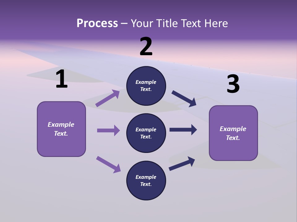 A View Of The Wing Of An Airplane In The Sky PowerPoint Template