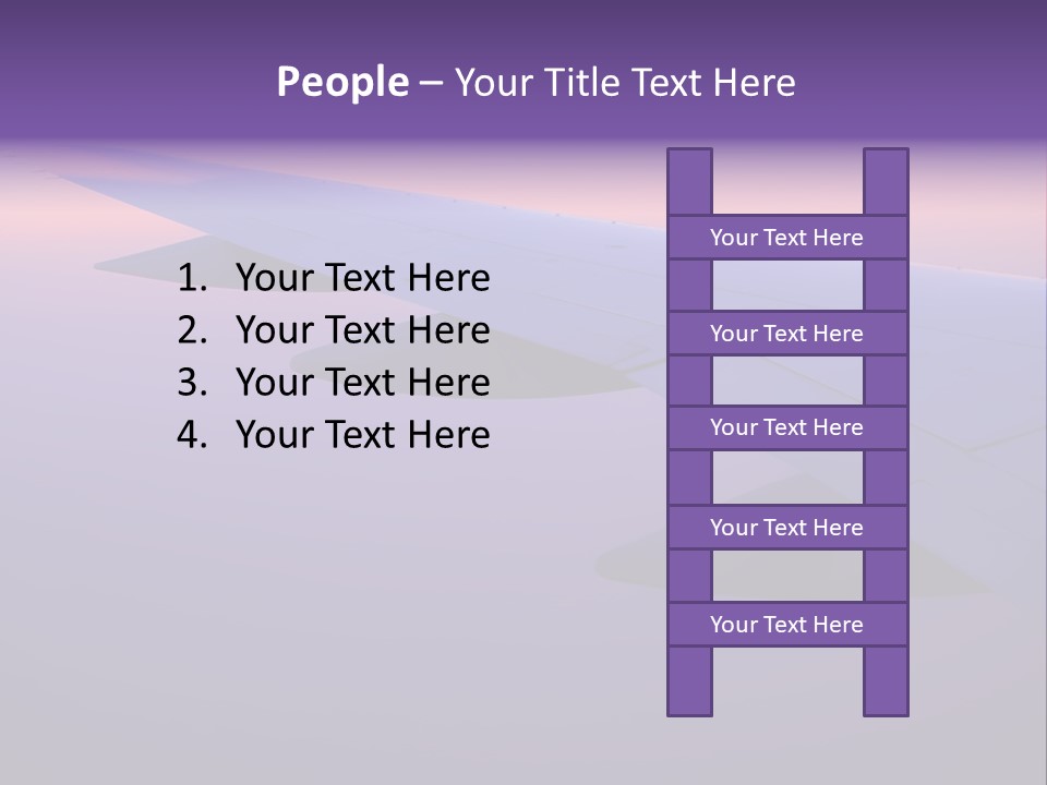 A View Of The Wing Of An Airplane In The Sky PowerPoint Template