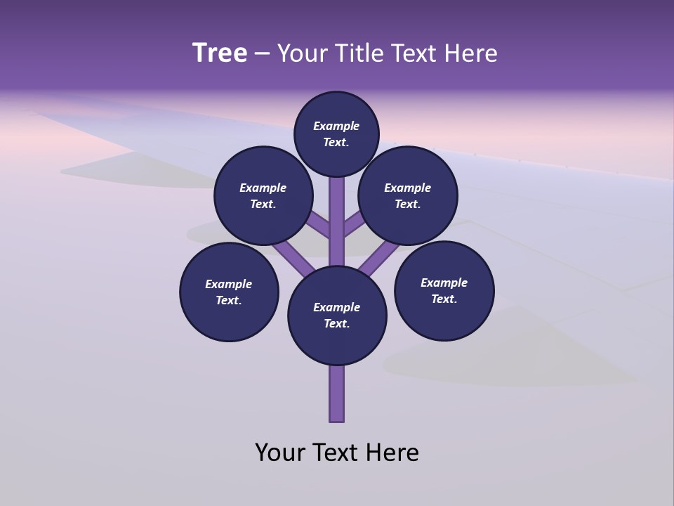 A View Of The Wing Of An Airplane In The Sky PowerPoint Template