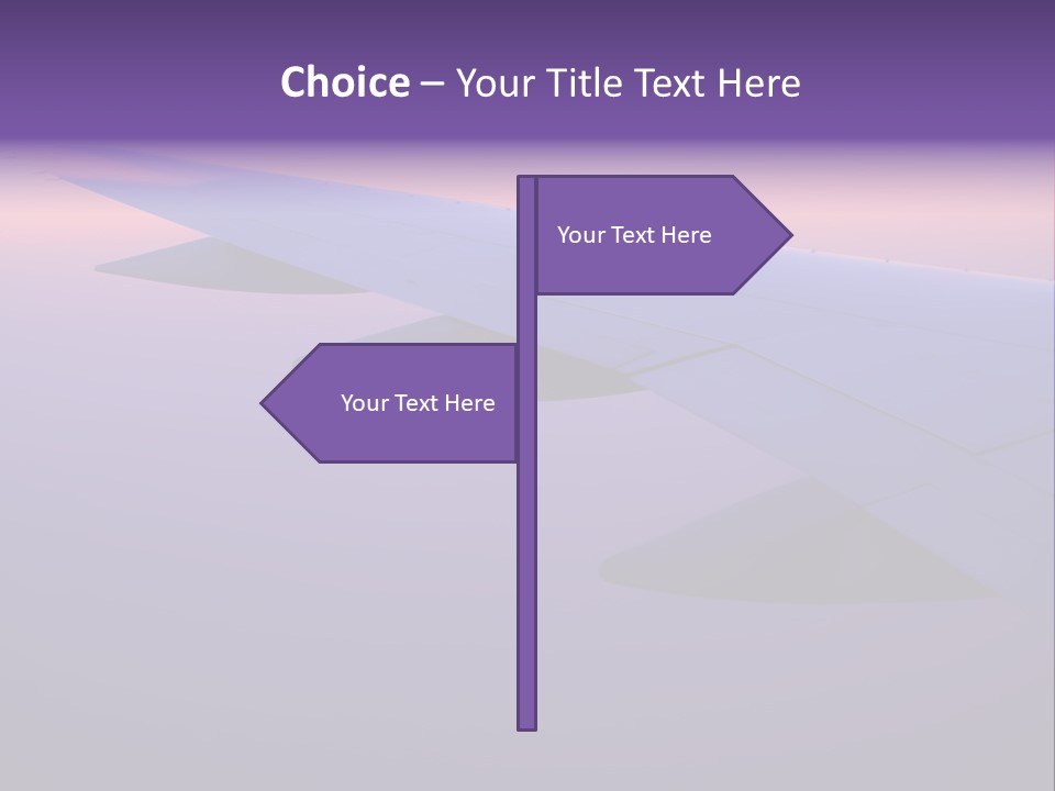A View Of The Wing Of An Airplane In The Sky PowerPoint Template