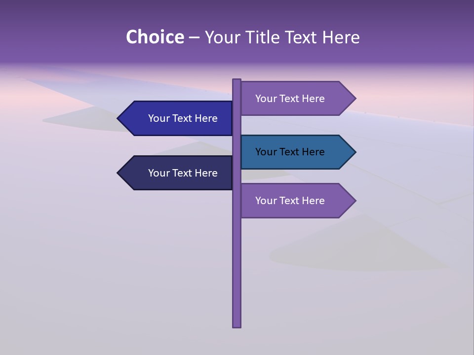 A View Of The Wing Of An Airplane In The Sky PowerPoint Template