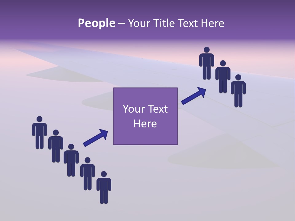 A View Of The Wing Of An Airplane In The Sky PowerPoint Template