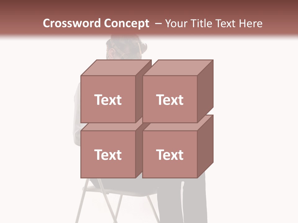 A Man Sitting On A Chair Using A Laptop Computer PowerPoint Template