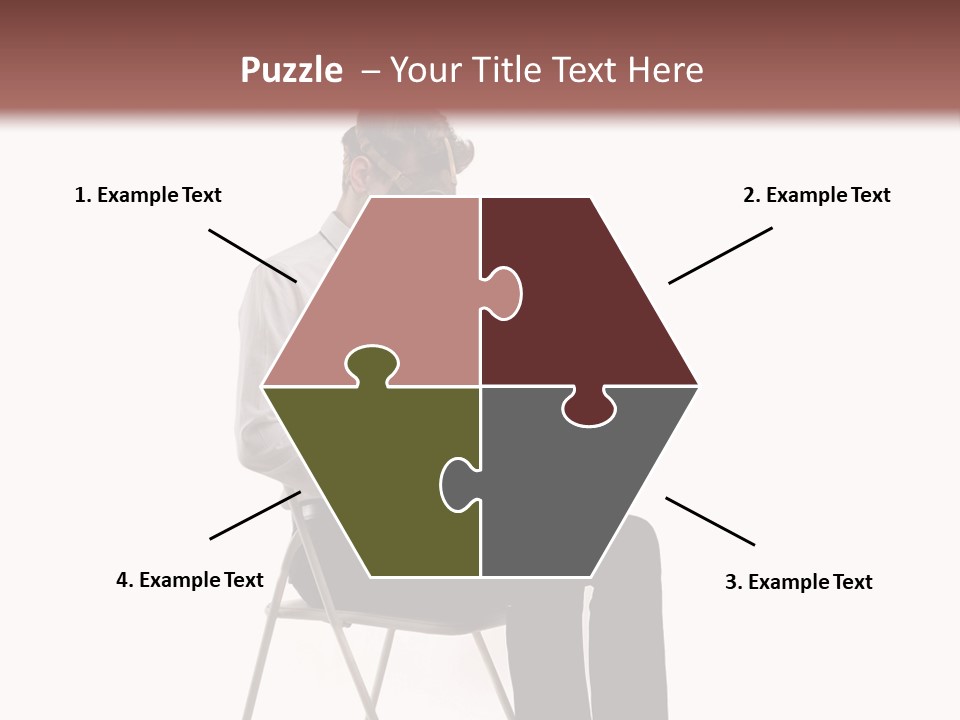 A Man Sitting On A Chair Using A Laptop Computer PowerPoint Template