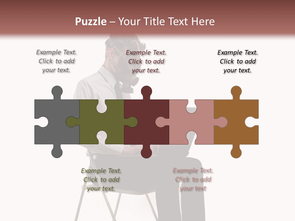 A Man Sitting On A Chair Using A Laptop Computer PowerPoint Template