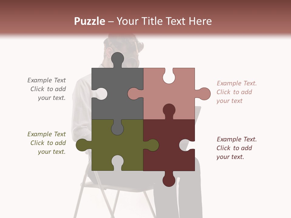 A Man Sitting On A Chair Using A Laptop Computer PowerPoint Template