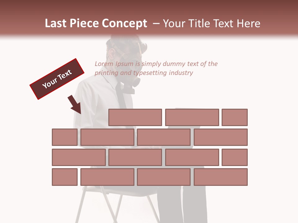 A Man Sitting On A Chair Using A Laptop Computer PowerPoint Template