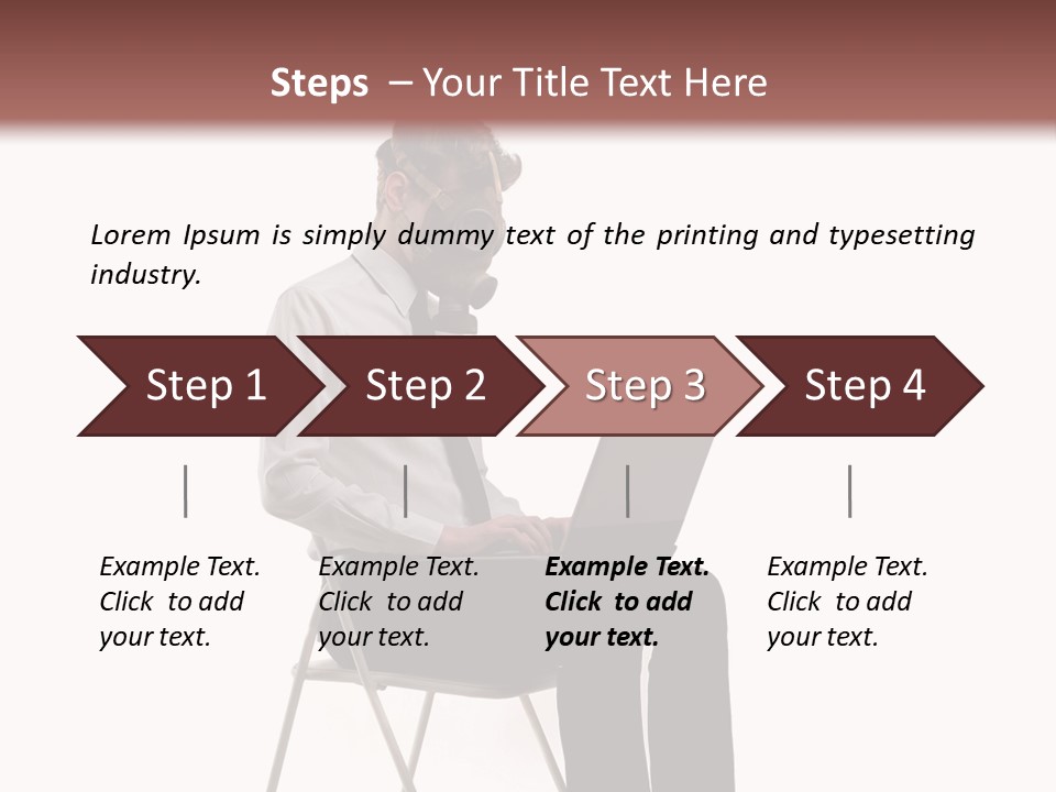 A Man Sitting On A Chair Using A Laptop Computer PowerPoint Template