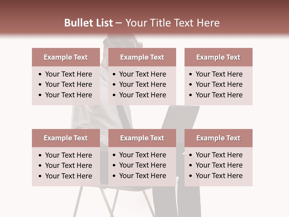 A Man Sitting On A Chair Using A Laptop Computer PowerPoint Template