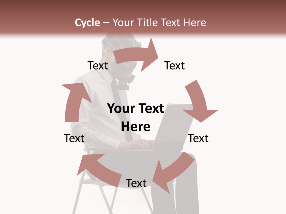 A Man Sitting On A Chair Using A Laptop Computer PowerPoint Template