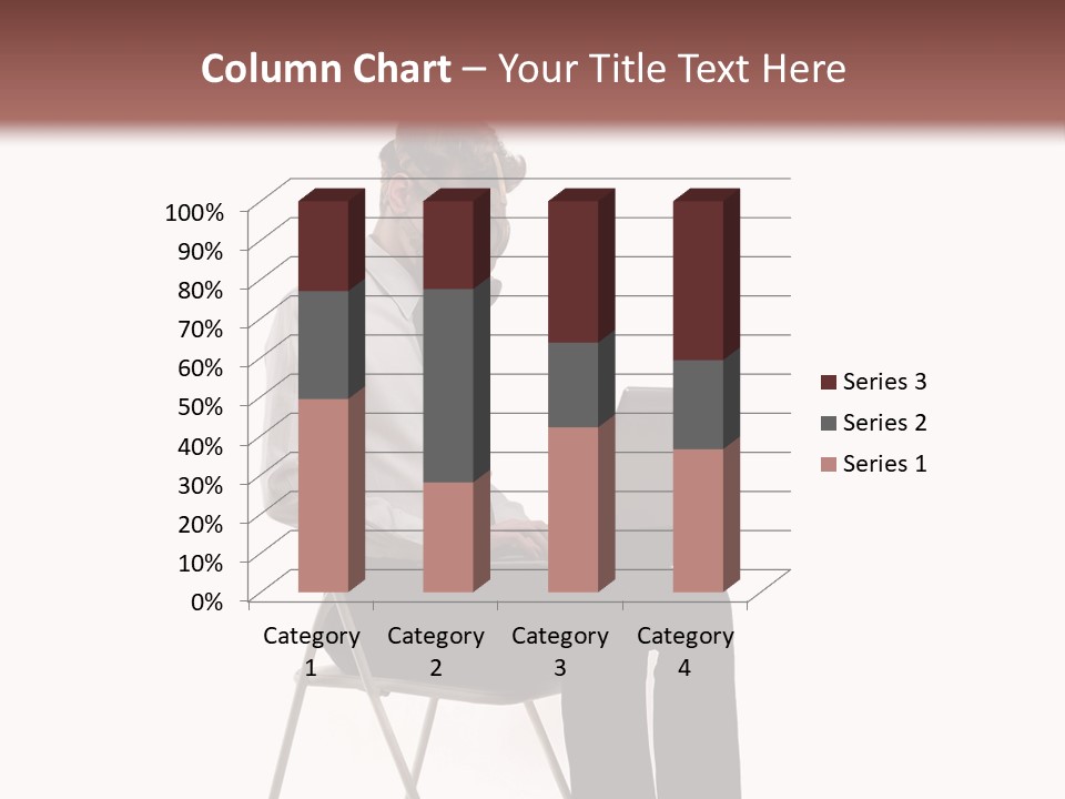 A Man Sitting On A Chair Using A Laptop Computer PowerPoint Template