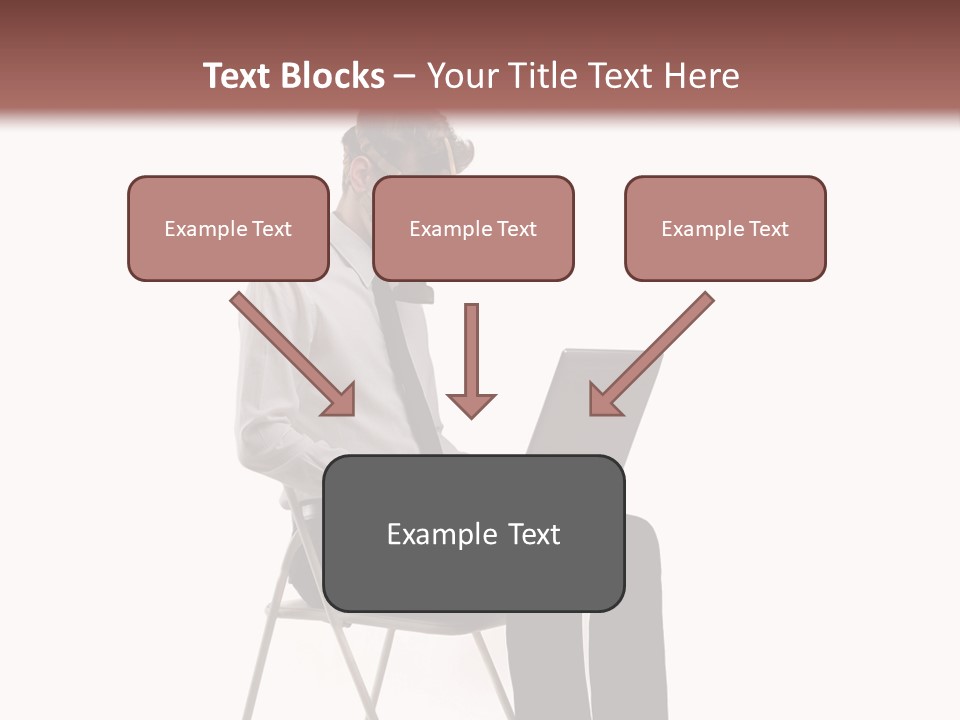 A Man Sitting On A Chair Using A Laptop Computer PowerPoint Template