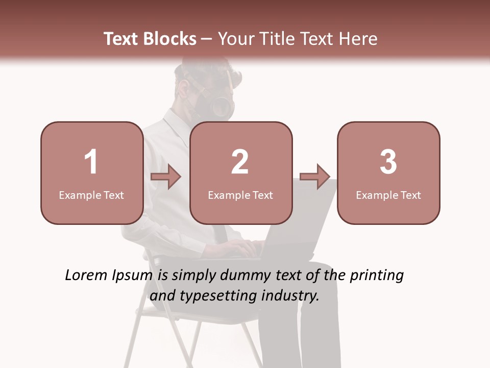 A Man Sitting On A Chair Using A Laptop Computer PowerPoint Template