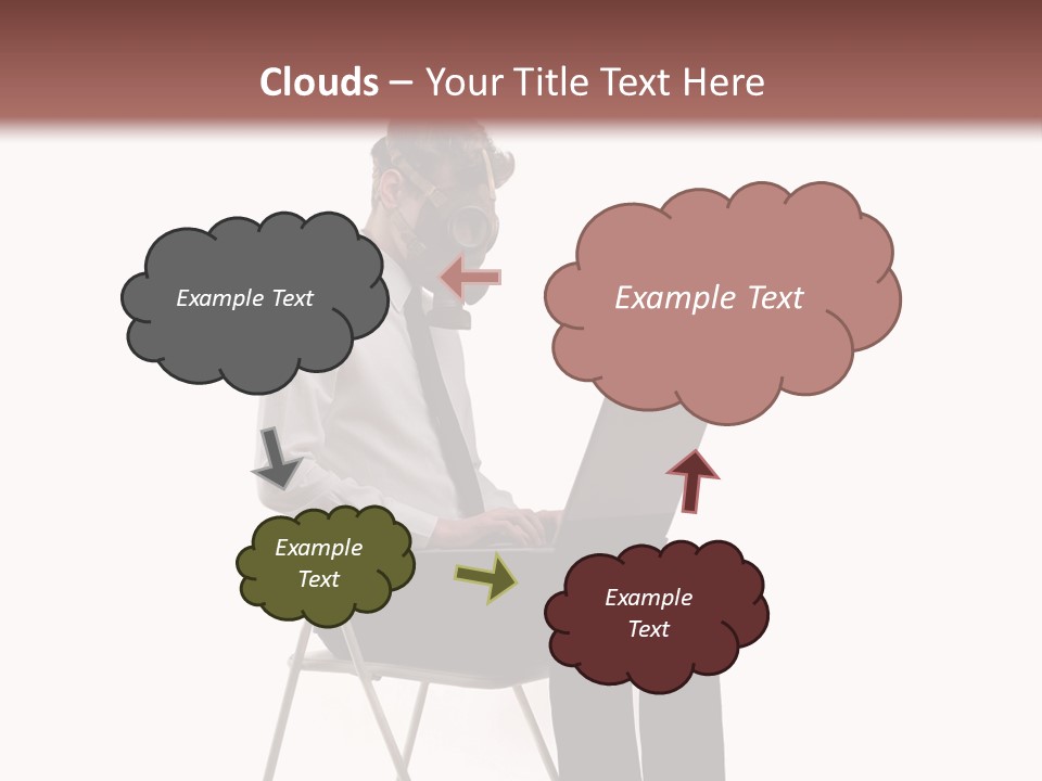 A Man Sitting On A Chair Using A Laptop Computer PowerPoint Template
