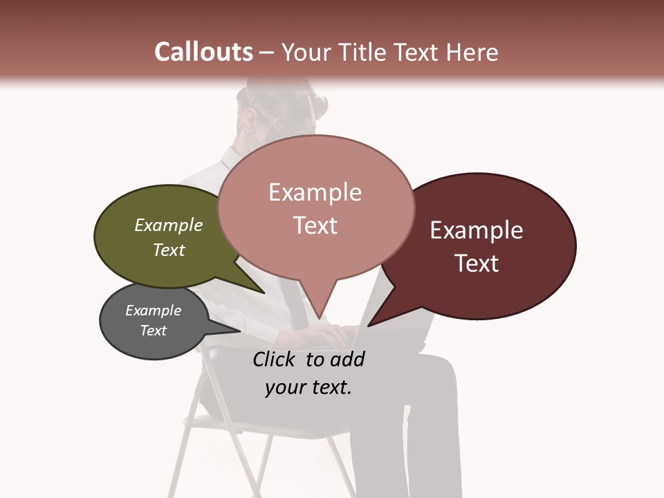 A Man Sitting On A Chair Using A Laptop Computer PowerPoint Template