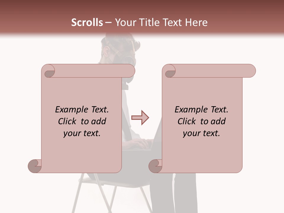 A Man Sitting On A Chair Using A Laptop Computer PowerPoint Template