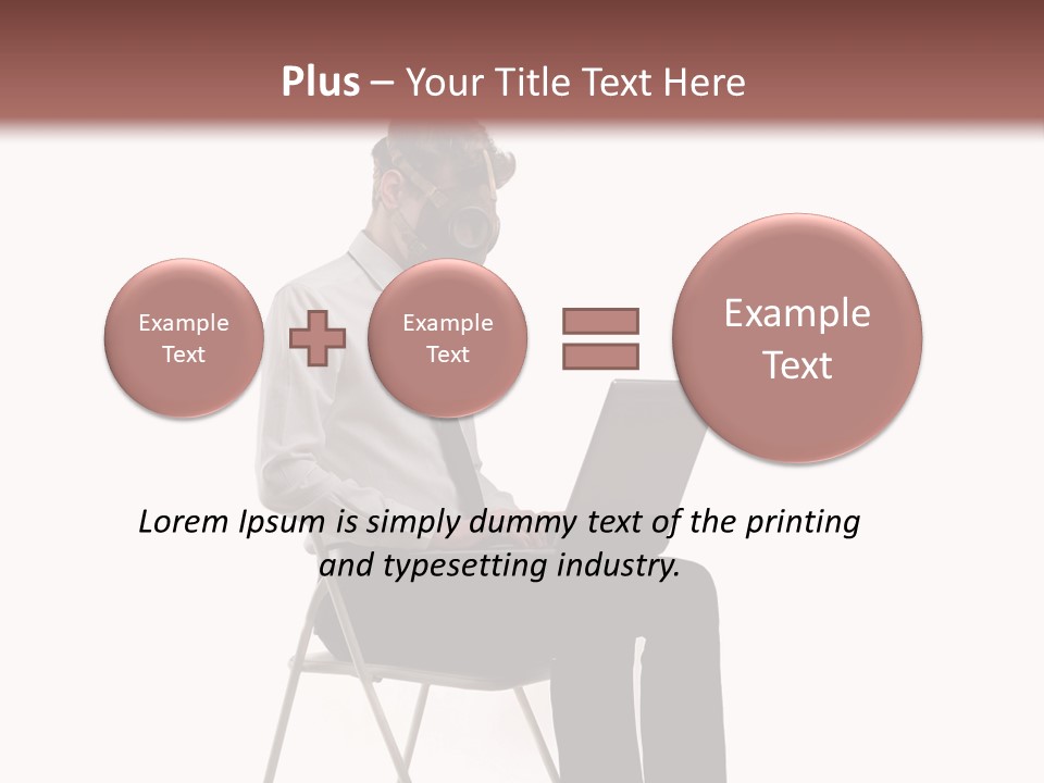 A Man Sitting On A Chair Using A Laptop Computer PowerPoint Template