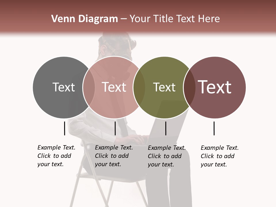 A Man Sitting On A Chair Using A Laptop Computer PowerPoint Template