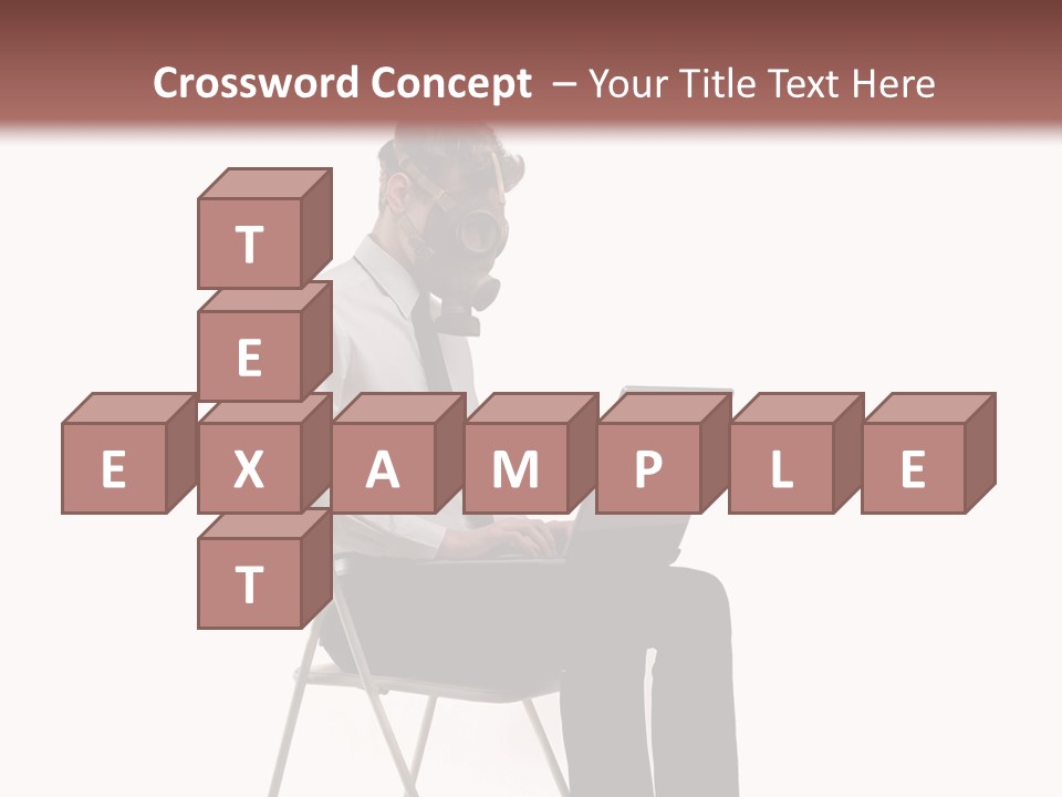 A Man Sitting On A Chair Using A Laptop Computer PowerPoint Template