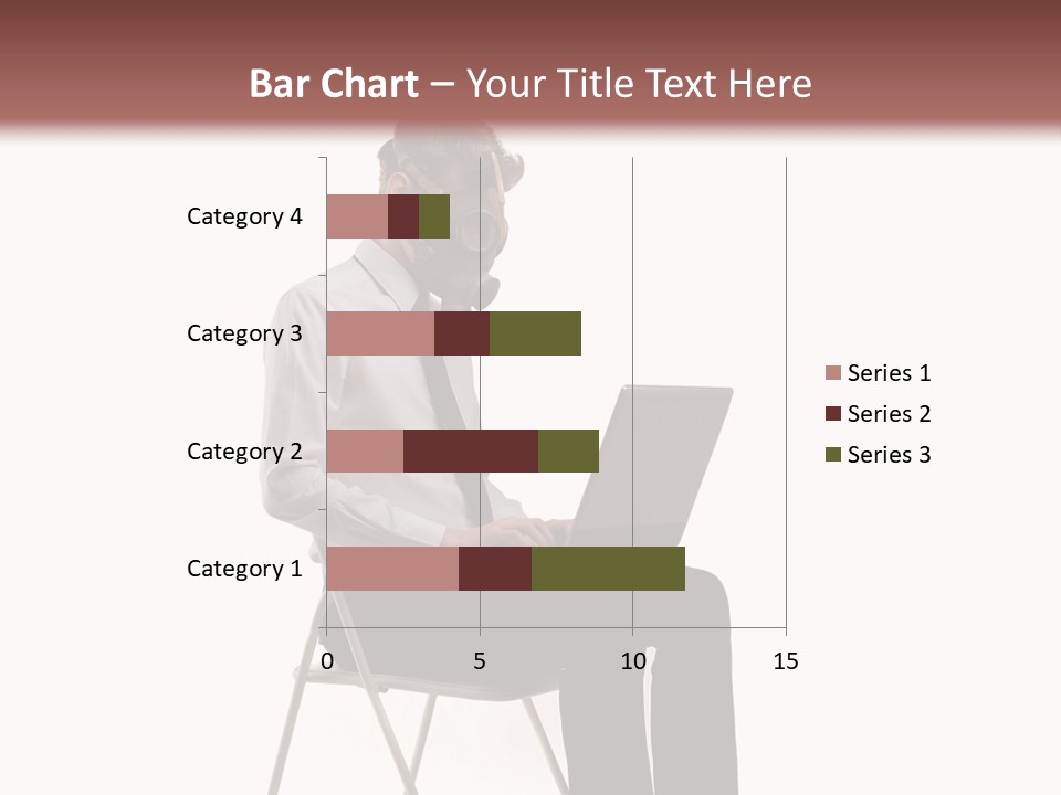 A Man Sitting On A Chair Using A Laptop Computer PowerPoint Template