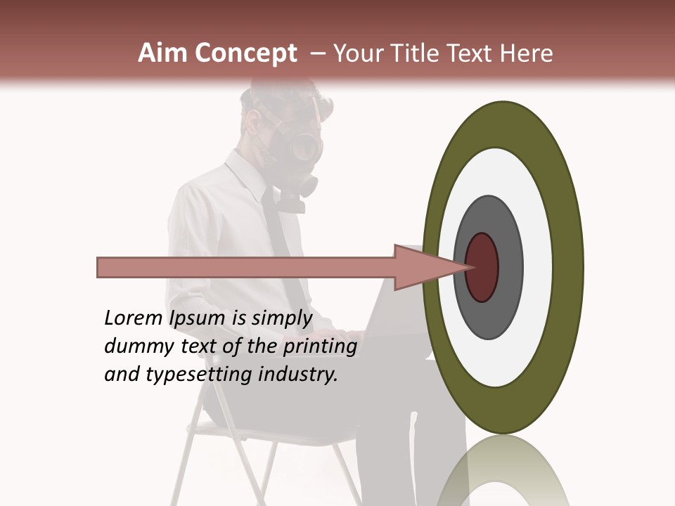 A Man Sitting On A Chair Using A Laptop Computer PowerPoint Template