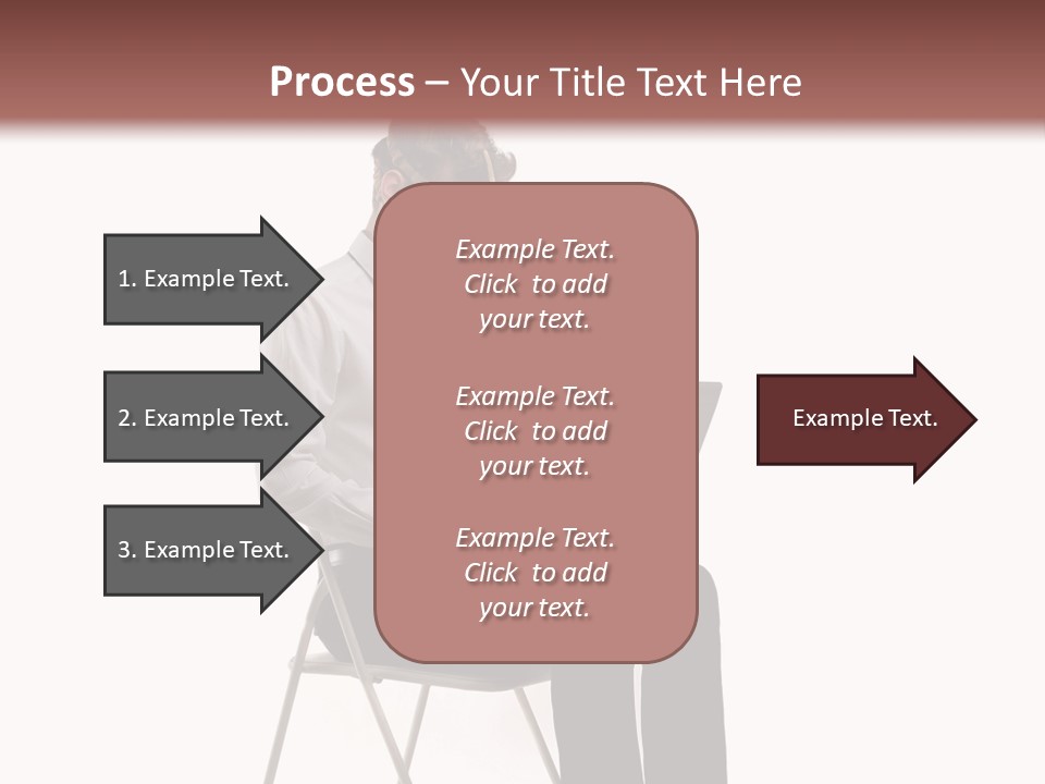 A Man Sitting On A Chair Using A Laptop Computer PowerPoint Template