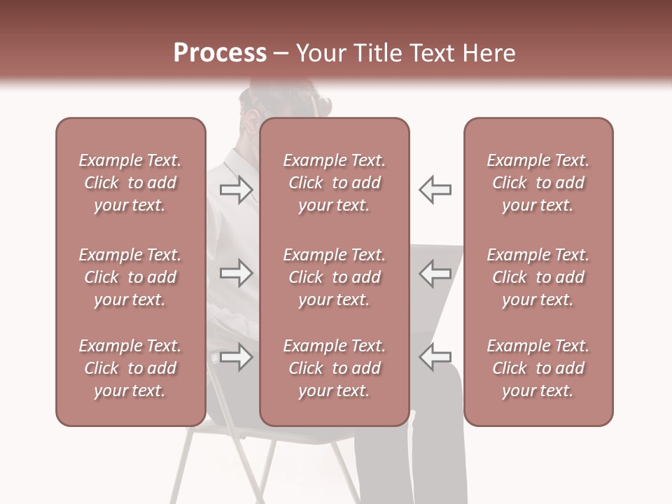 A Man Sitting On A Chair Using A Laptop Computer PowerPoint Template