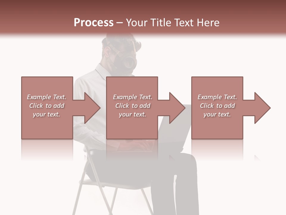 A Man Sitting On A Chair Using A Laptop Computer PowerPoint Template