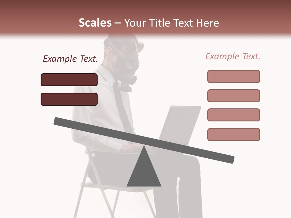 A Man Sitting On A Chair Using A Laptop Computer PowerPoint Template