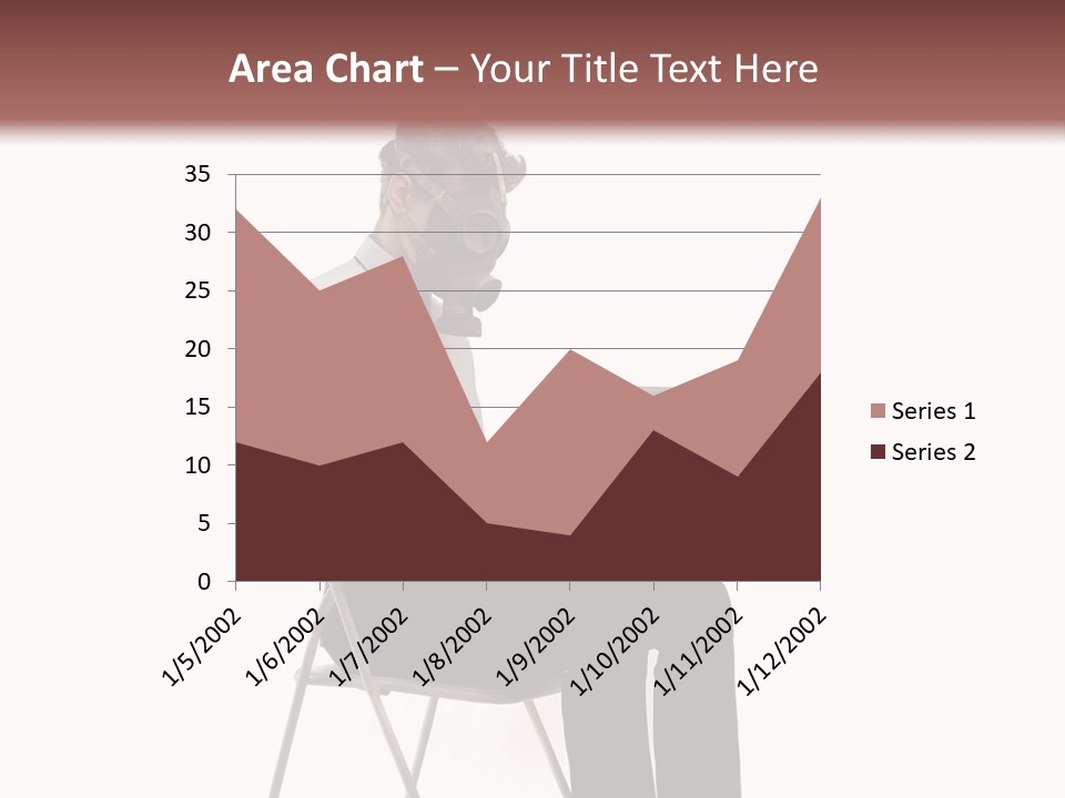 A Man Sitting On A Chair Using A Laptop Computer PowerPoint Template