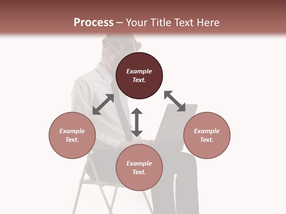 A Man Sitting On A Chair Using A Laptop Computer PowerPoint Template