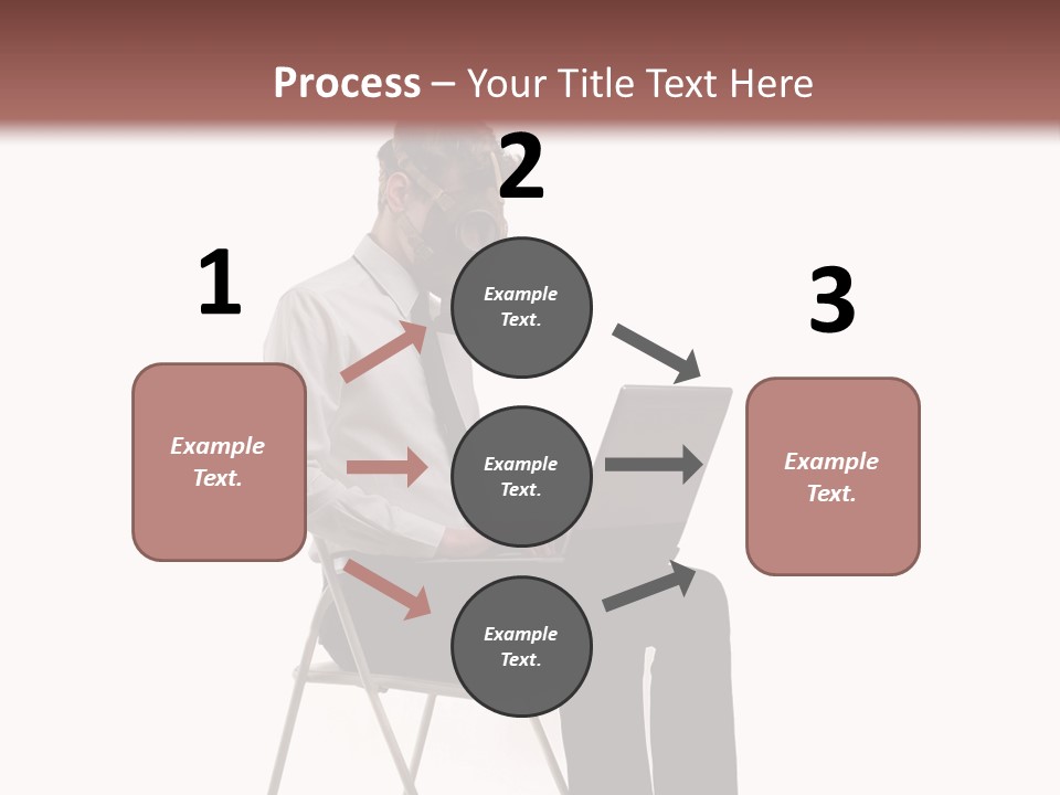 A Man Sitting On A Chair Using A Laptop Computer PowerPoint Template