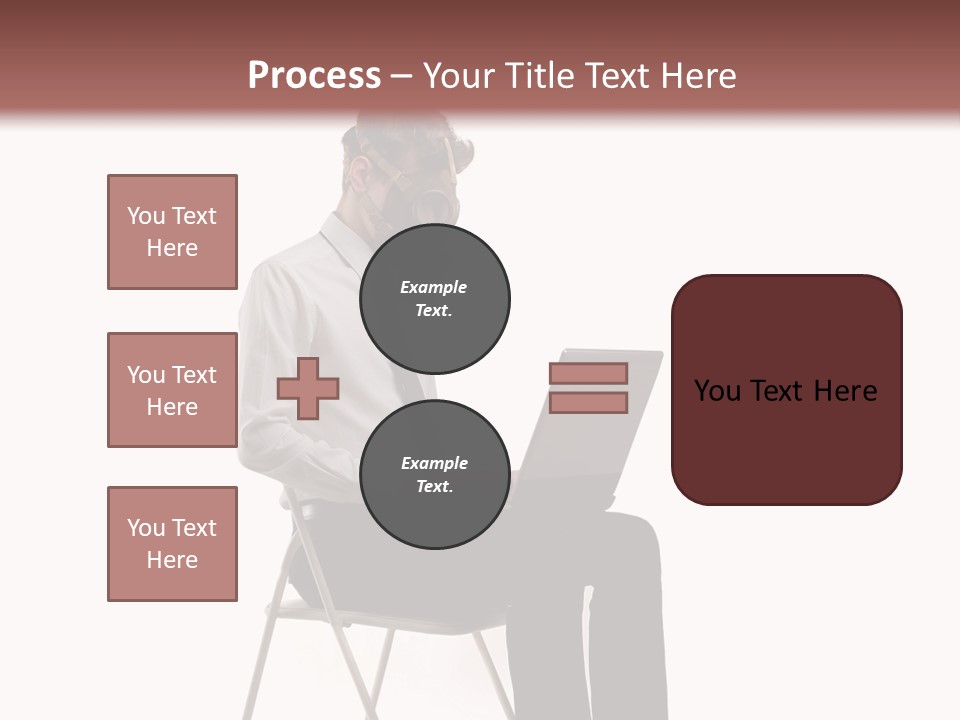 A Man Sitting On A Chair Using A Laptop Computer PowerPoint Template
