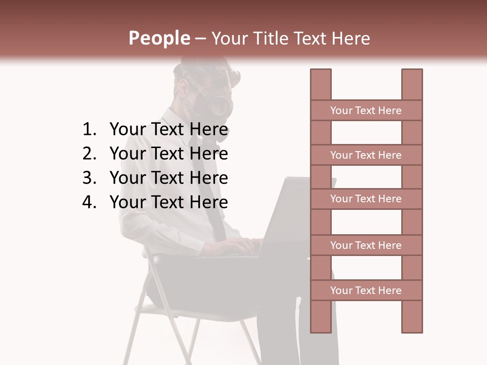 A Man Sitting On A Chair Using A Laptop Computer PowerPoint Template