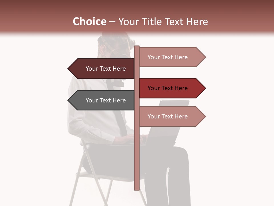 A Man Sitting On A Chair Using A Laptop Computer PowerPoint Template