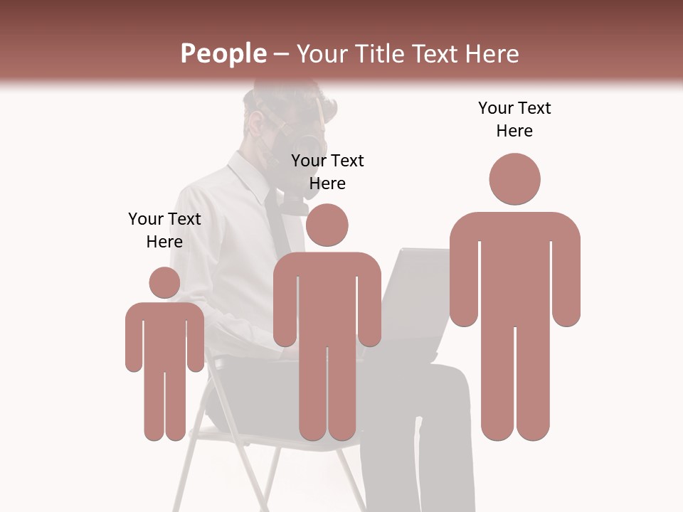 A Man Sitting On A Chair Using A Laptop Computer PowerPoint Template