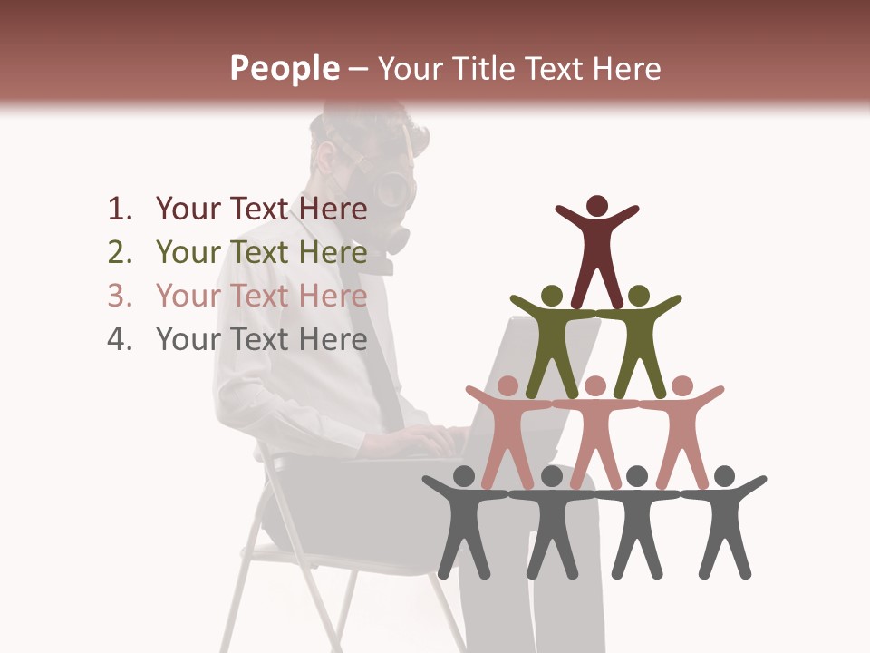 A Man Sitting On A Chair Using A Laptop Computer PowerPoint Template