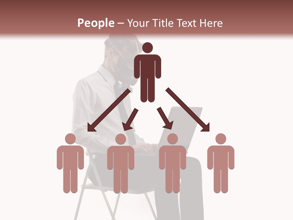 A Man Sitting On A Chair Using A Laptop Computer PowerPoint Template