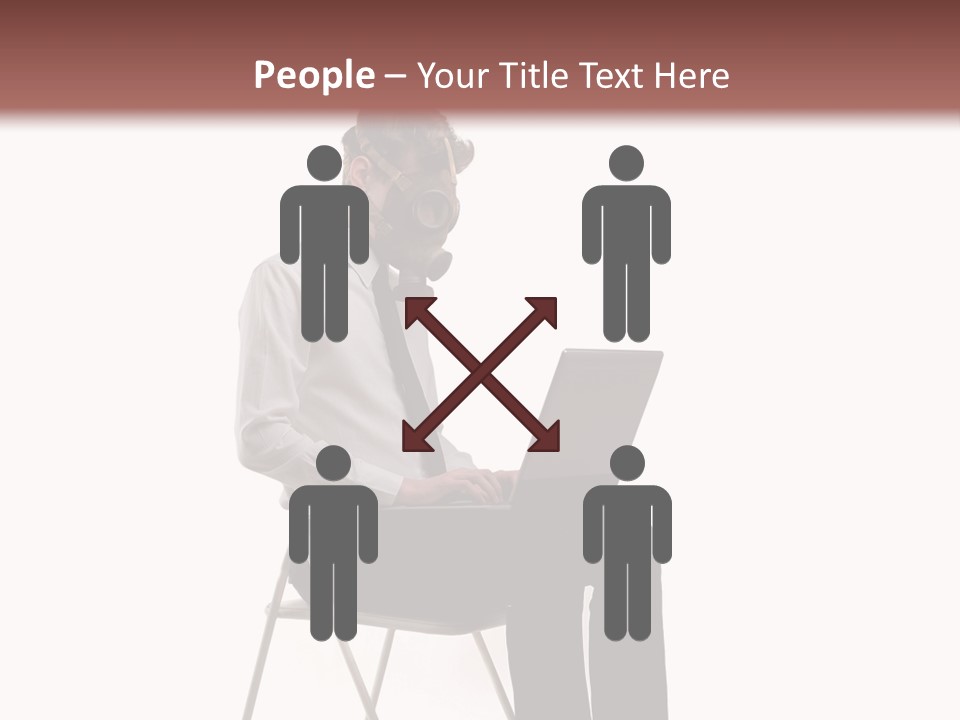 A Man Sitting On A Chair Using A Laptop Computer PowerPoint Template