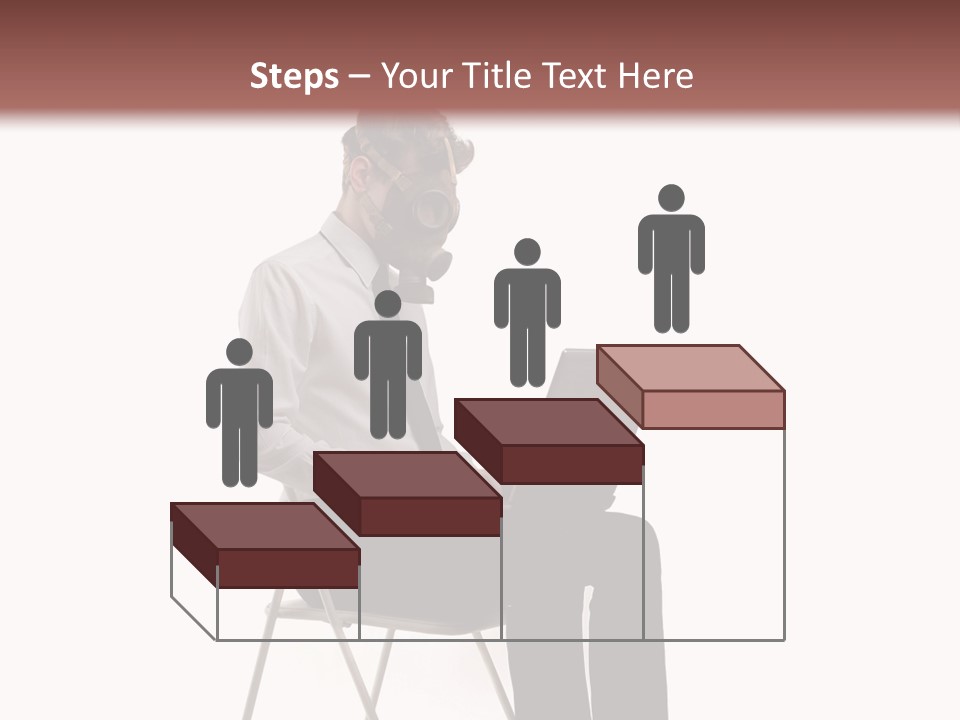 A Man Sitting On A Chair Using A Laptop Computer PowerPoint Template