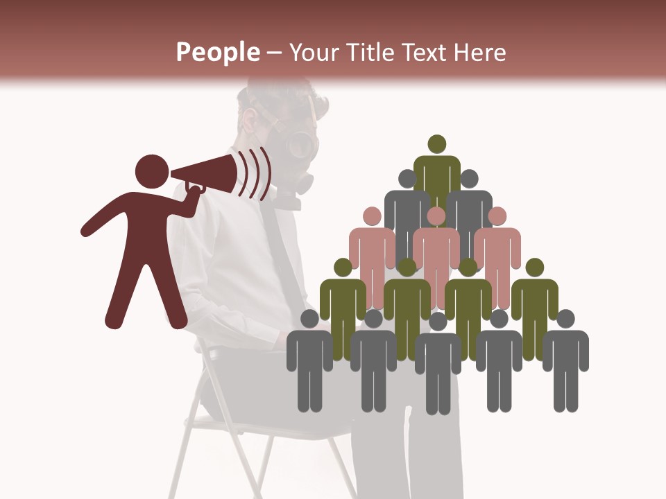 A Man Sitting On A Chair Using A Laptop Computer PowerPoint Template