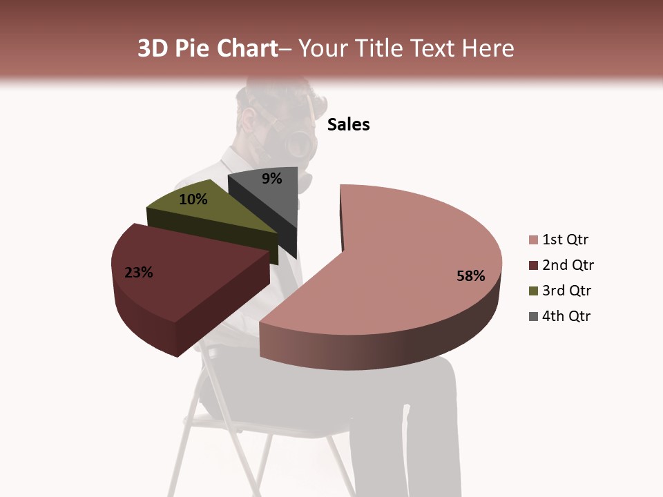A Man Sitting On A Chair Using A Laptop Computer PowerPoint Template