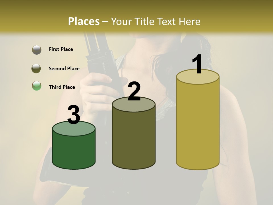 Toughness Sensuality Assault Rifle PowerPoint Template