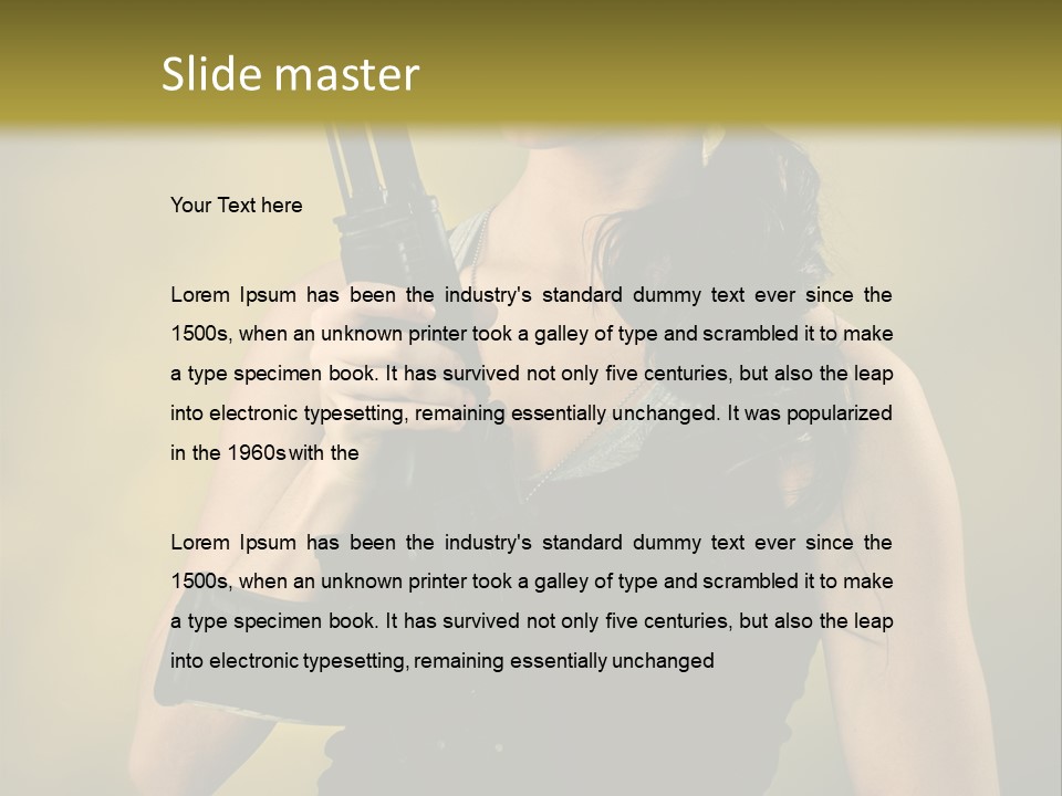 Toughness Sensuality Assault Rifle PowerPoint Template