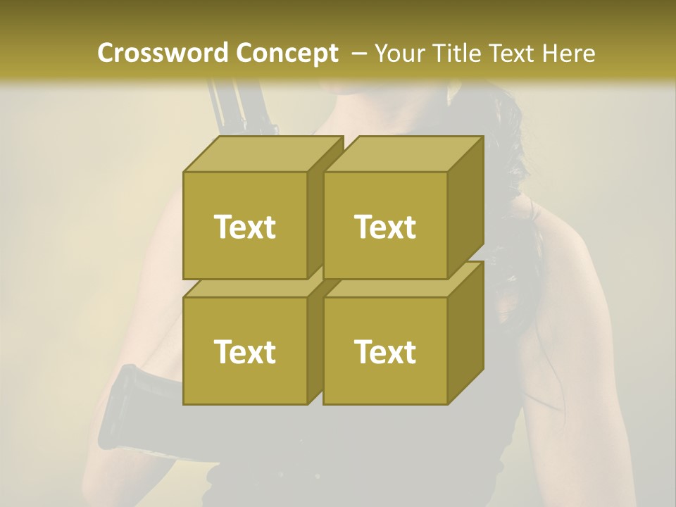 Toughness Sensuality Assault Rifle PowerPoint Template